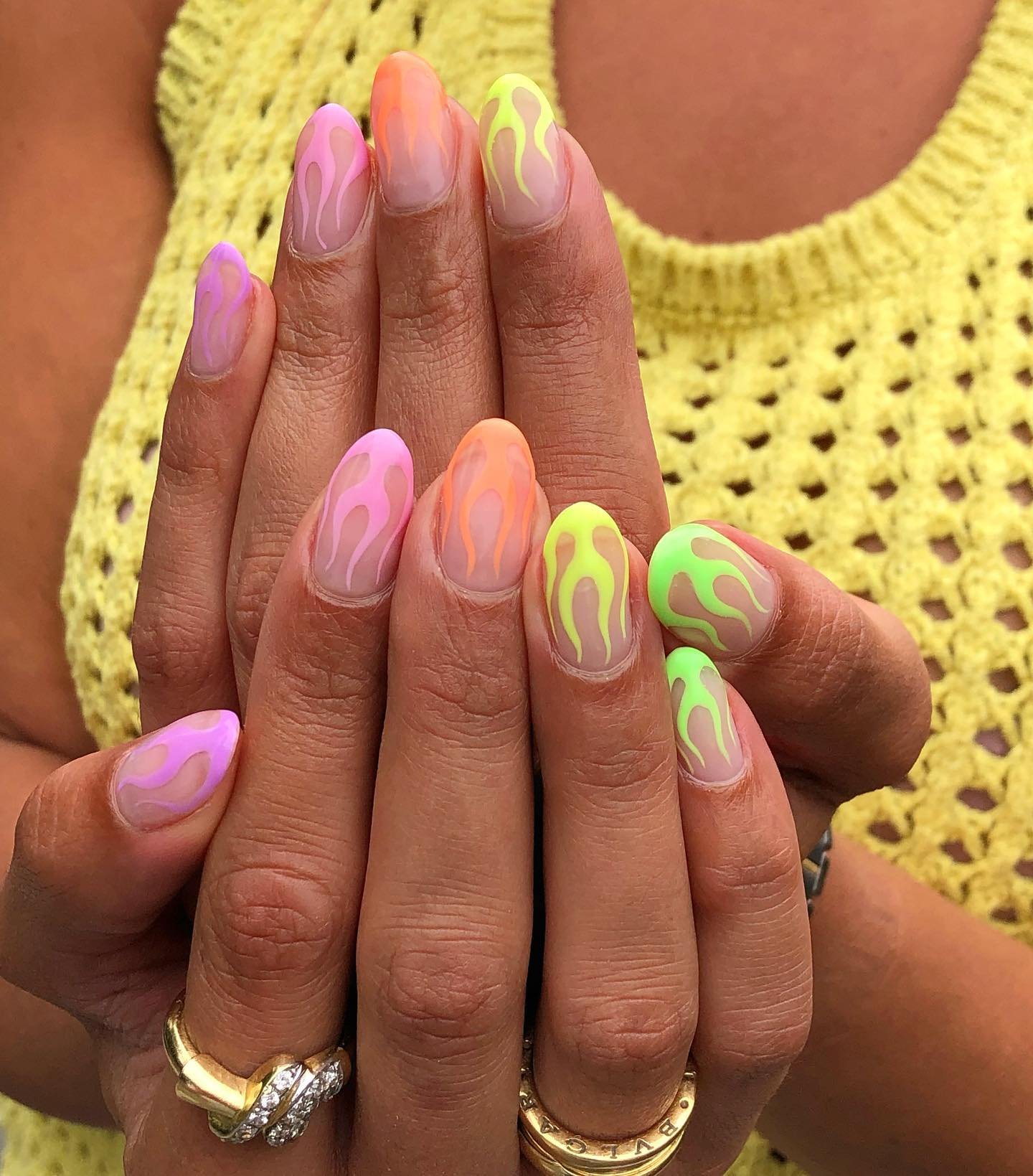 Pastel Flame Nails