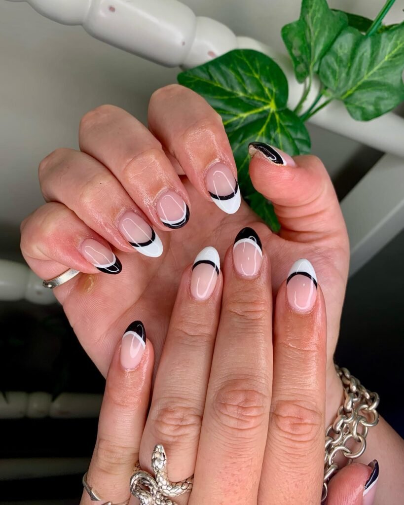 Black and White French Tip