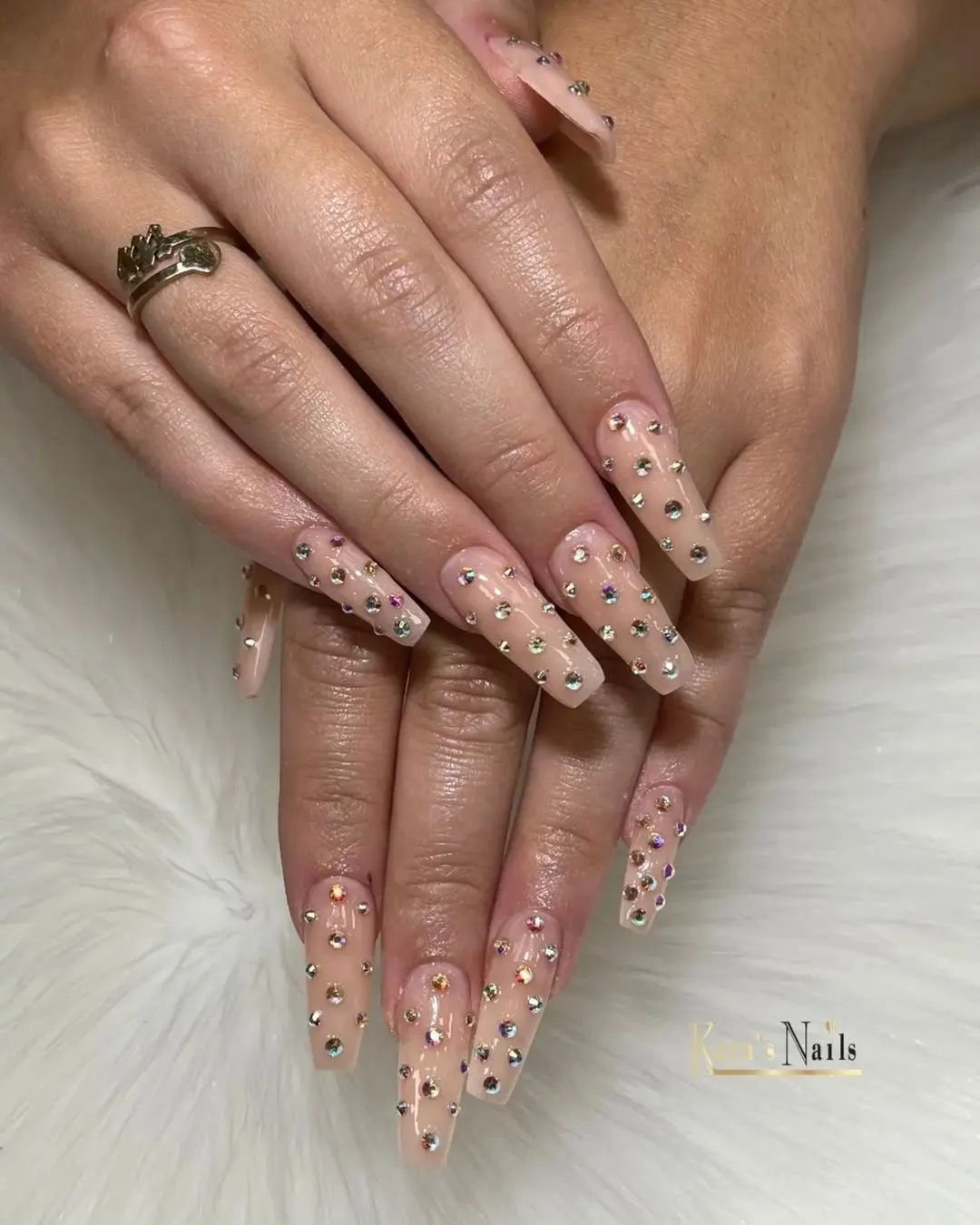  Rhinestone Nail Design 