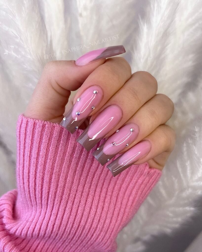 Light Pink Square Acrylic Nails