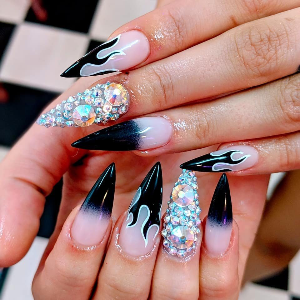 Stiletto Flame Nails