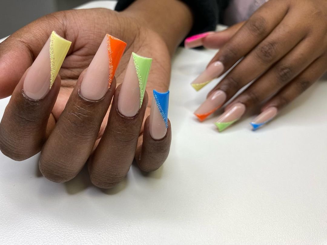 Side Rainbow French Tips
