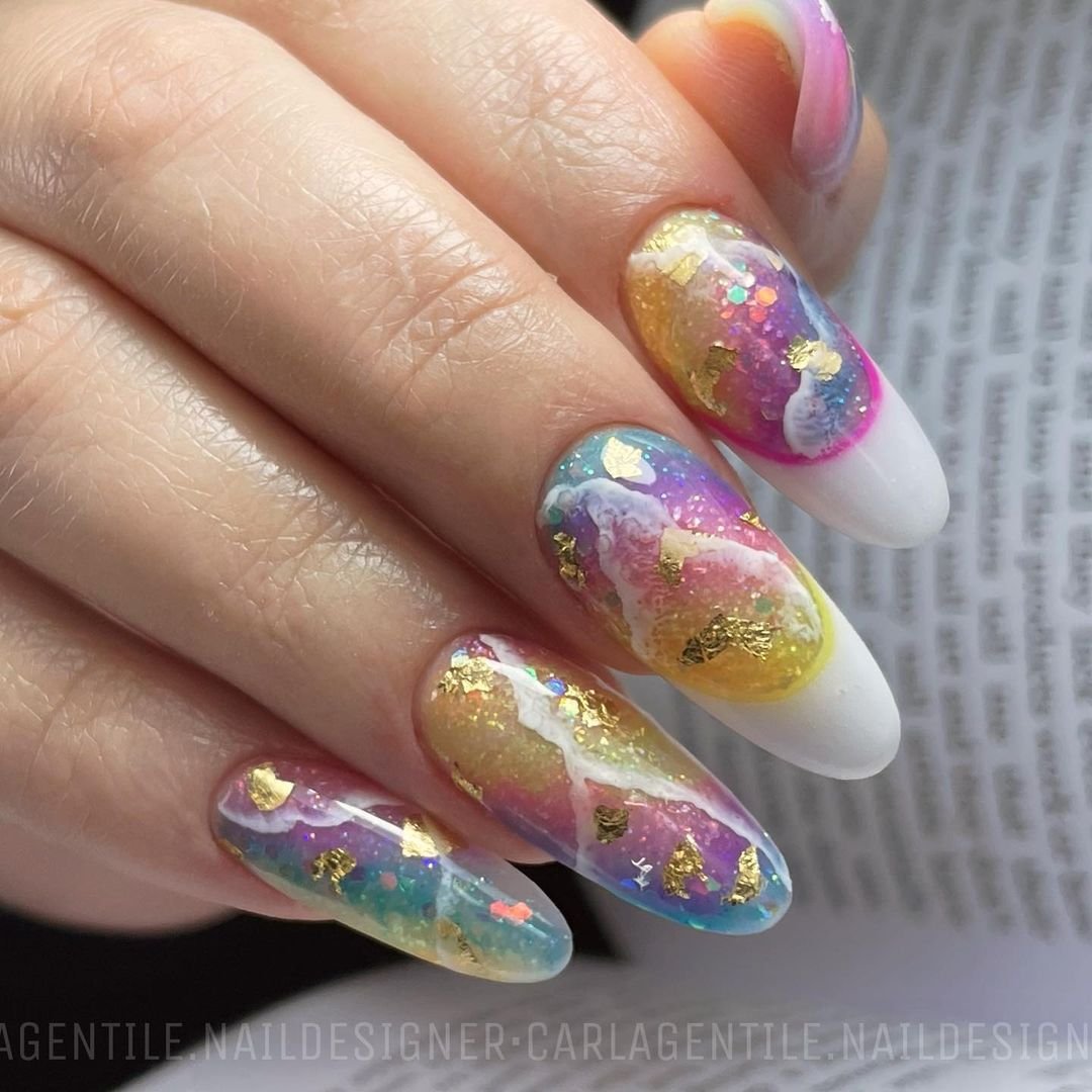 Galaxy Rainbow Nails