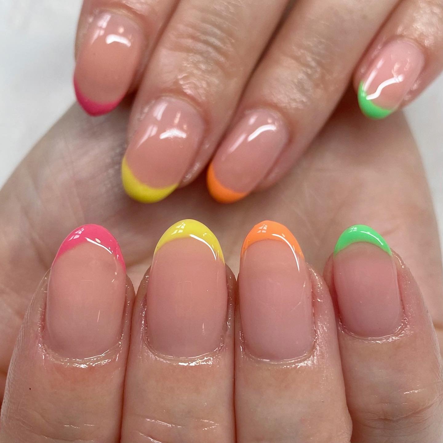 Rainbow French Manicure 