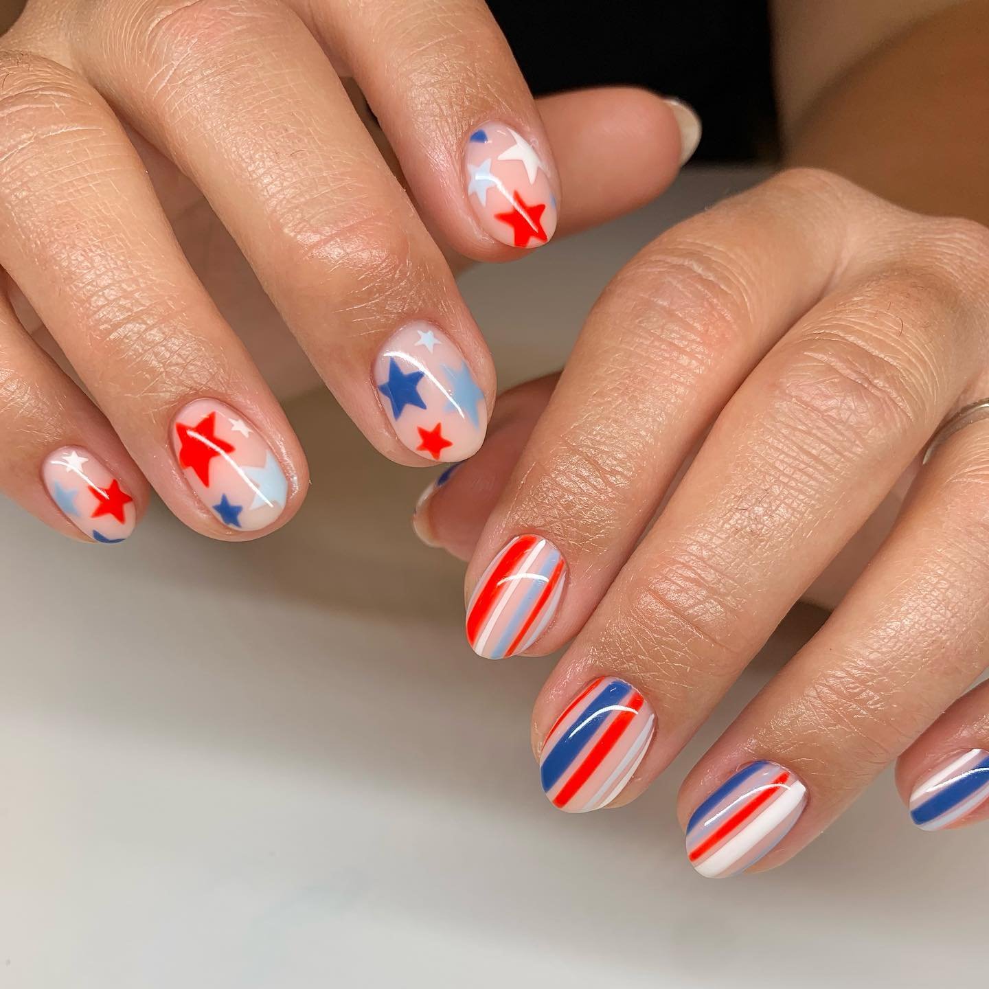 simple Fourth of July Nails