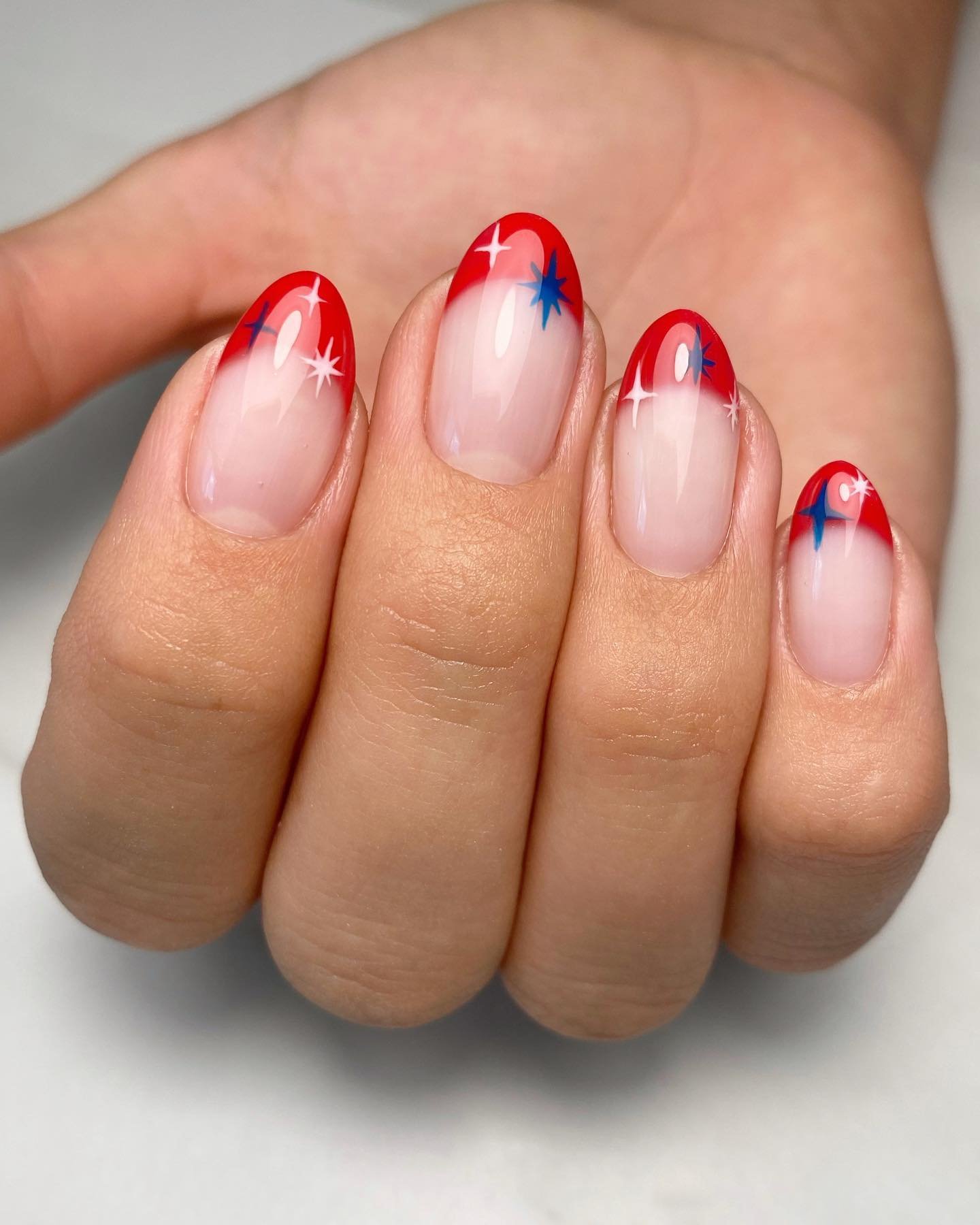 4th of july nails french tip