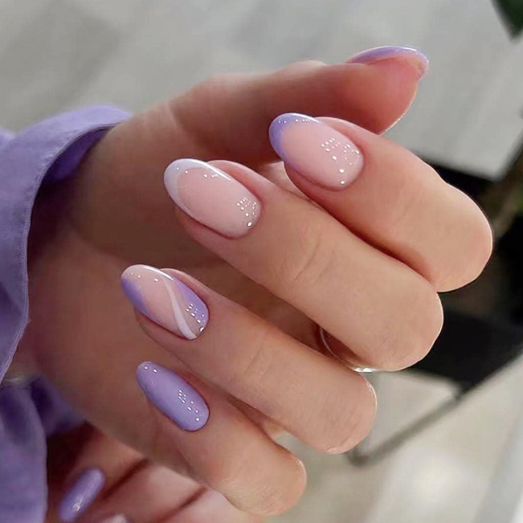 Purple press on nails